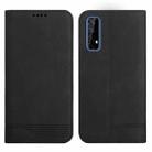 For Realme 7 4G Strong Magnetic Leather Case(Black) - 1