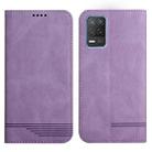 For Realme 8 5G Strong Magnetic Leather Case(Purple) - 1