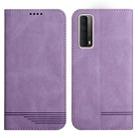 For Huawei P Smart 2021 Strong Magnetic Leather Case(Purple) - 1