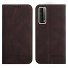 For Huawei P Smart 2021 Strong Magnetic Leather Case(Brown) - 1