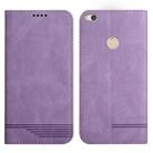 For Huawei P8 Lite Strong Magnetic Leather Case(Purple) - 1