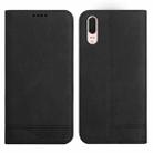 For Huawei P20 Strong Magnetic Leather Case(Black) - 1