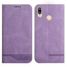 For Huawei P20 Lite Strong Magnetic Leather Case(Purple) - 1