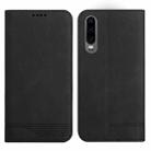 For Huawei P30 Strong Magnetic Leather Case(Black) - 1