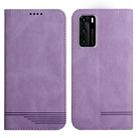 For Huawei P40 Strong Magnetic Leather Case(Purple) - 1