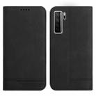 For Huawei P40 Lite 5G Strong Magnetic Leather Case(Black) - 1