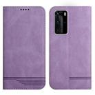 For Huawei P40 Pro Strong Magnetic Leather Case(Purple) - 1