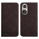 For Huawei P50 Pro Strong Magnetic Leather Case(Brown) - 1