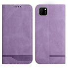 For Huawei Y5p 2020 Strong Magnetic Leather Case(Purple) - 1