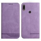 For Huawei Y6 2019 Strong Magnetic Leather Case(Purple) - 1