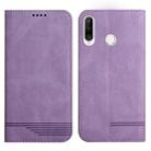 For Huawei Y6p 2020 Strong Magnetic Leather Case(Purple) - 1