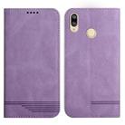 For Huawei Y9 2019 Strong Magnetic Leather Case(Purple) - 1