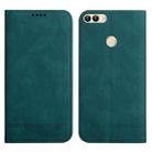 For Huawei Enjoy 7S Strong Magnetic Leather Case(Green) - 1