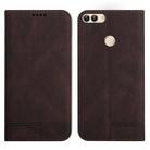 For Huawei Enjoy 7S Strong Magnetic Leather Case(Brown) - 1