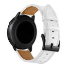 For Huawei Watch GT3 Pro 43mm / 46mm 22mmFirst Layer Leather Sewing Thread Watch Band(White) - 1