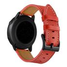 For Huawei Watch GT3 Pro 43mm / 46mm 22mmFirst Layer Leather Sewing Thread Watch Band(Red) - 1