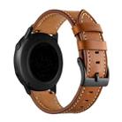 For Huawei Watch GT3 Pro 43mm / 46mm 22mmFirst Layer Leather Sewing Thread Watch Band(Brown) - 1