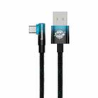 Baseus MVP Series 2 100W USB to USB-C / Type-C Mobile Game Elbow Fast Charge Data Cable, Length:2m(Black Blue) - 2