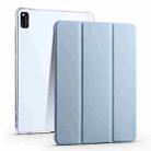 For Honor V6 10.4 inch 3-folding Transparent TPU Smart Leather Tablet Case(Ice Blue) - 1