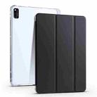 For Honor V6 10.4 inch 3-folding Transparent TPU Smart Leather Tablet Case(Black) - 1