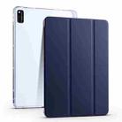 For Honor V6 10.4 inch 3-folding Transparent TPU Smart Leather Tablet Case(Dark Blue) - 1
