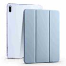 For Huawei MatePad 10.4 3-folding Transparent TPU Smart Leather Tablet Case(Ice Blue) - 1