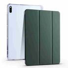 For Huawei MatePad 10.4 3-folding Transparent TPU Smart Leather Tablet Case(Pine Needle Green) - 1