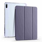 For Huawei MatePad 10.4 3-folding Transparent TPU Smart Leather Tablet Case(Purple) - 1