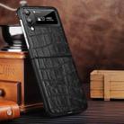 For Samsung Galaxy Z Flip3 5G Crocodile Texture Genuine Leather Phone Case(Black) - 1