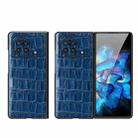 For vivo X Fold Crocodile Texture Genuine Leather Phone Case(Blue) - 1