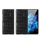 For vivo X Fold Crocodile Texture Genuine Leather Phone Case(Black) - 1