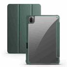For Xiaomi Pad 5 Acrylic 3-folding Smart Leather Tablet Case(Dark Green) - 1