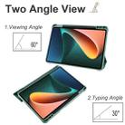 For Xiaomi Pad 5 Acrylic 3-folding Smart Leather Tablet Case(Dark Green) - 2