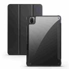 For Xiaomi Pad 5 Acrylic 3-folding Smart Leather Tablet Case(Black) - 1