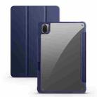 For Xiaomi Pad 5 Acrylic 3-folding Smart Leather Tablet Case(Dark Blue) - 1