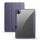 For Xiaomi Pad 5 Acrylic 3-folding Smart Leather Tablet Case(Purple) - 1