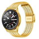 22mm For Samsung Smart Watch Universal Seven-bead Stainless Steel Watch Band(Gold) - 1