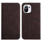 For Xiaomi Mi 11 Strong Magnetic Leather Case(Brown) - 1