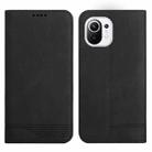 For Xiaomi Mi 11 Strong Magnetic Leather Case(Black) - 1