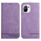 For Xiaomi Mi 11 Lite Strong Magnetic Leather Case(Purple) - 1