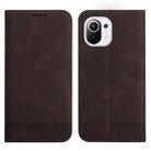 For Xiaomi Mi 11 Lite Strong Magnetic Leather Case(Brown) - 1