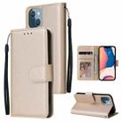 For iPhone 14 Plus Multifunctional Horizontal Flip Leather Case with Three Card Slot (Tyrant Gold) - 1