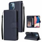 For iPhone 14 Plus Multifunctional Horizontal Flip Leather Case with Three Card Slot (Navy) - 1