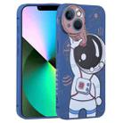 For iPhone 14 Spaceman Binoculars Phone Case (Blue and Brown) - 1