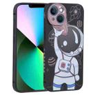 For iPhone 14 Spaceman Binoculars Phone Case (Black and Brown) - 1