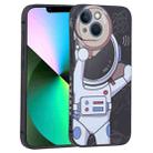 For iPhone 14 Plus Spaceman Binoculars Phone Case (Black and Beige) - 1