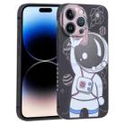 For iPhone 14 Pro Spaceman Binoculars Phone Case(Black and Brown) - 1