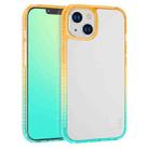 For iPhone 14 hoco Rainbow Gradient Skin Feel Phone Case (Orange Green) - 1