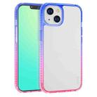 For iPhone 14 Plus hoco Rainbow Gradient Skin Feel Phone Case (Blue Purple) - 1