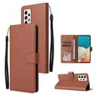 For Samsung Galaxy A53 5G 3 Card Slots Multifunctional Leather Phone Case(Brown) - 1